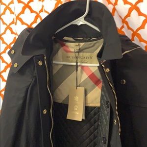 Black trench with removable hood